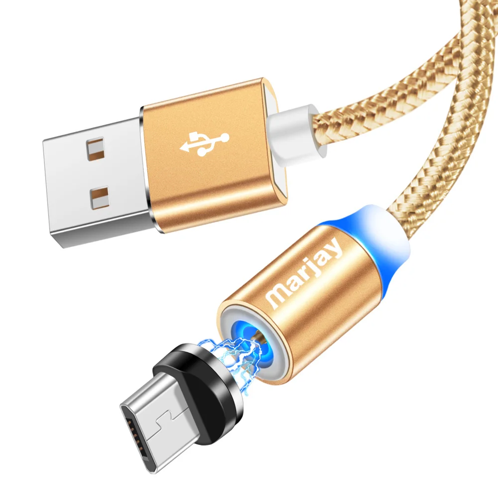 Marjay 1 м 2 м Магнитный Micro USB кабель для быстрой зарядки мобильного телефона зарядный кабель Usb кабель для Samsung Xiaomi huawei Tablet