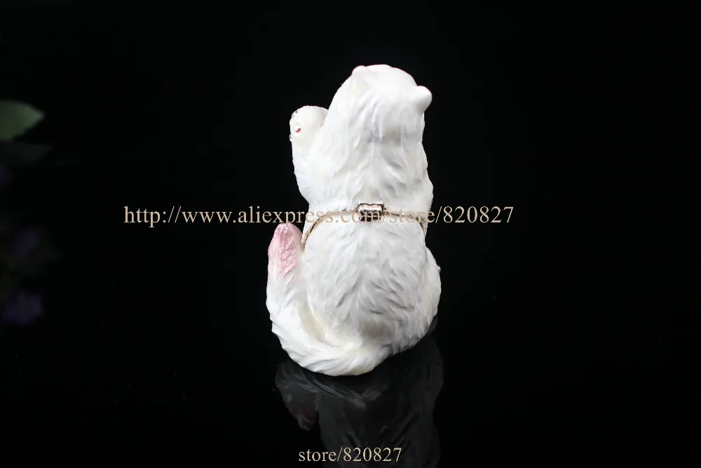 Статуэтка кота коробка для Keepsake Чешские кристаллы цветная точка на петлях Кот