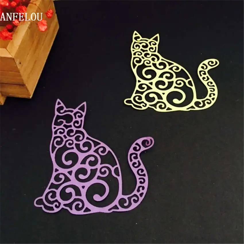 PANFELOU металлическое ремесло по кошка с длинным хвостом бумагопрессующий режущий