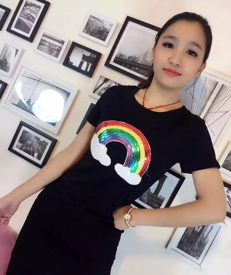 1 шт. Милая Радужная нашивка с блестками термоклейкая аппликация для одежды