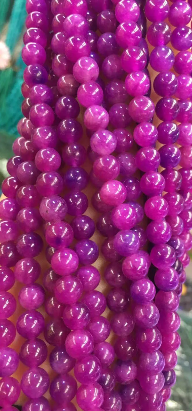 Оптовая продажа 6/8/10/12/14 мм драгоценный камень Sugilite Jasper фиолетовые круглые бусины