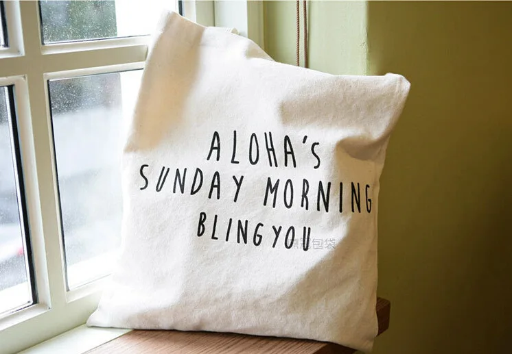 Хлопок Холст Эко многоразовые сумки Сумка через плечо сумка-тоут с буквенным