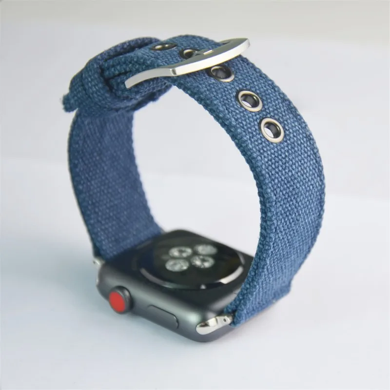 Повседневный джинсовый ремешок для Apple Watch Band Series 6/SE/5/4/3/2 Камуфляжный холщовый