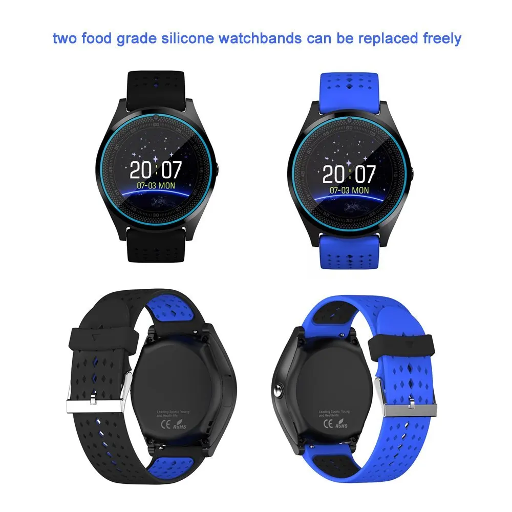 PLYSIN Bluetooth Смарт-часы с защитой от пота часы телефон камерой TF/SIM слот для карты