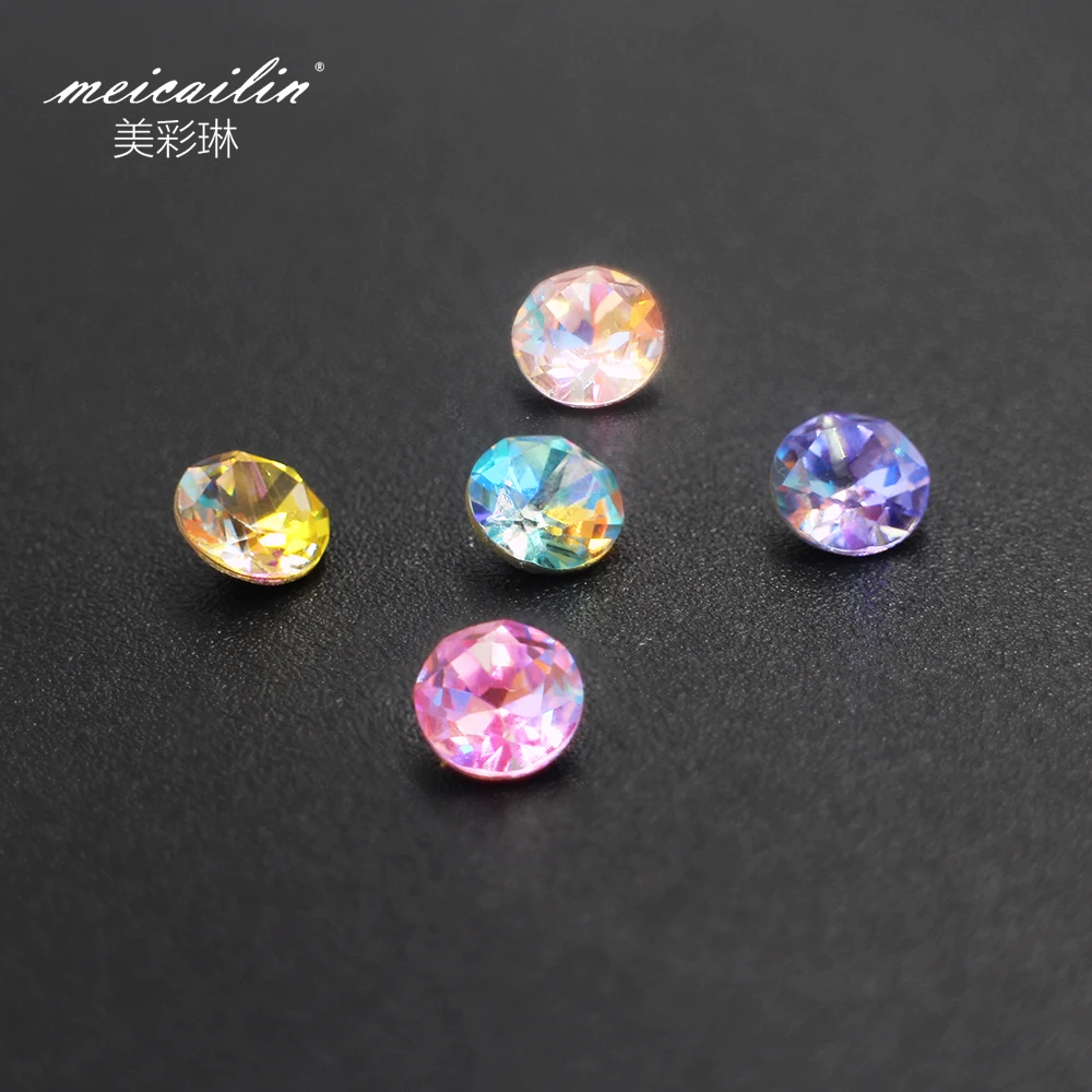 10Pcs/lot Rainbow Nail Art DIY Rhinestone Diamond Gems AB Crystal Glitter 3D Tips Accessoires Jewelry Manicure Tools Decoration | Красота и