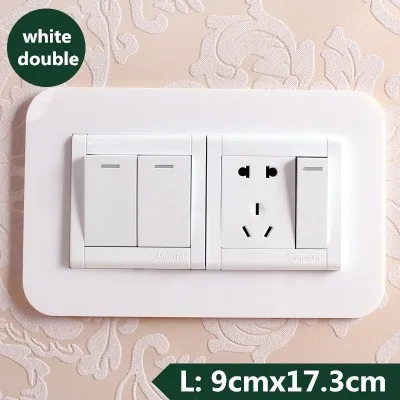 L White double Скандинавская Мода INS акриловый HD Переключатель стикер защитный чехол для гостиной 3D трехмерный простой современный украшение для розетки - Цвет: L White double