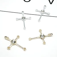 10pcslot new arrival uv gold rhodium color cross charms with rhinestone women girls bracelet earring hair accessories