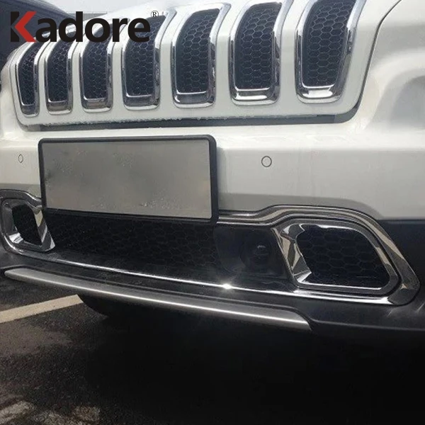 Для Jeep Cherokee АБС хромированная Защитная панель для переднего кроссов гриль бампера гонки решетка гриль отделкой аксессуары
