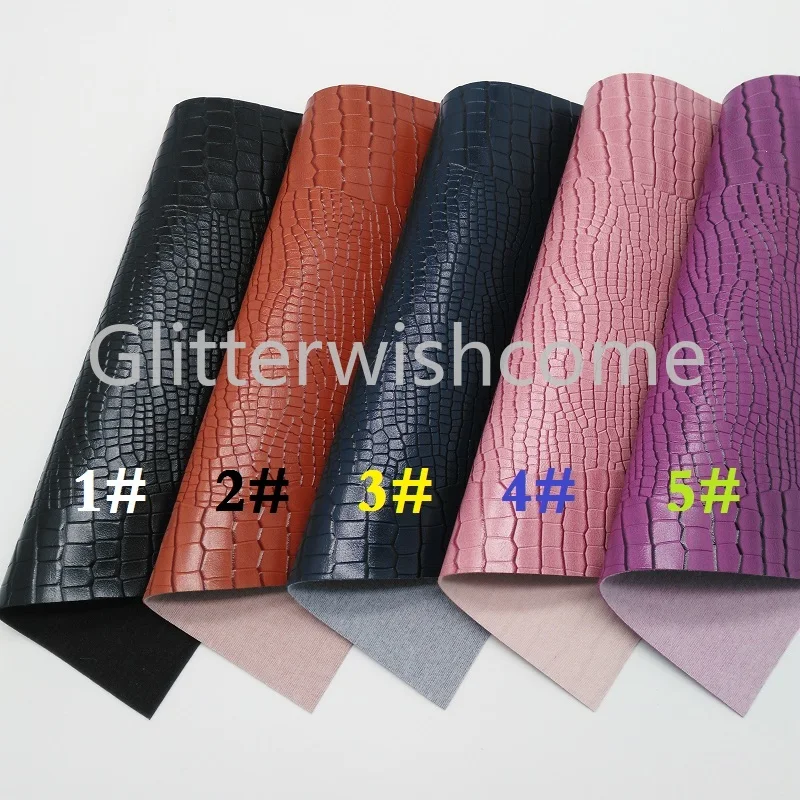 Glitterwishcome 21X29 см A4 размер винил для бантов тисненая крокодиловая кожа Fabirc искусственная кожа листы для бантов, GM350A