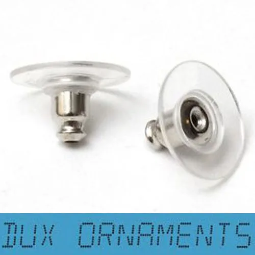 пластиковые и металлические серьги назад пробка / посеребренные ювелирные