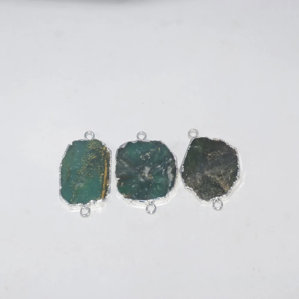 Натуральный срез chrysoprase Raw соединитель для производства ювелирных изделий 2020
