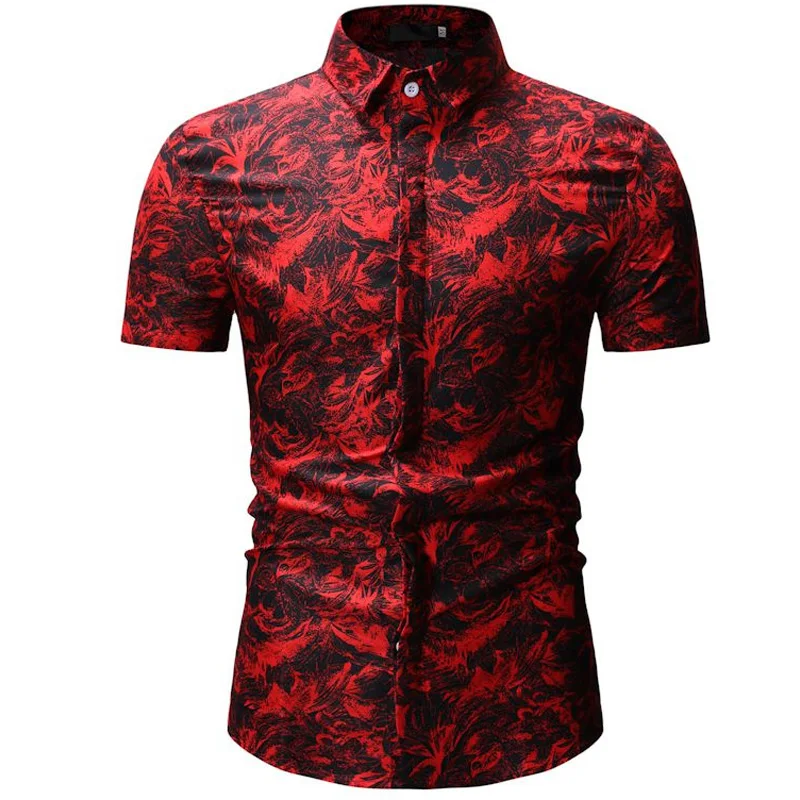 Мужская гавайская рубашка мужская повседневная Camisa Masculina пляжные рубашки с