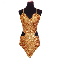 studio art photography stage sexy sequin beading butterfly bellyband hollowed halter backless lace up belly dance dress set