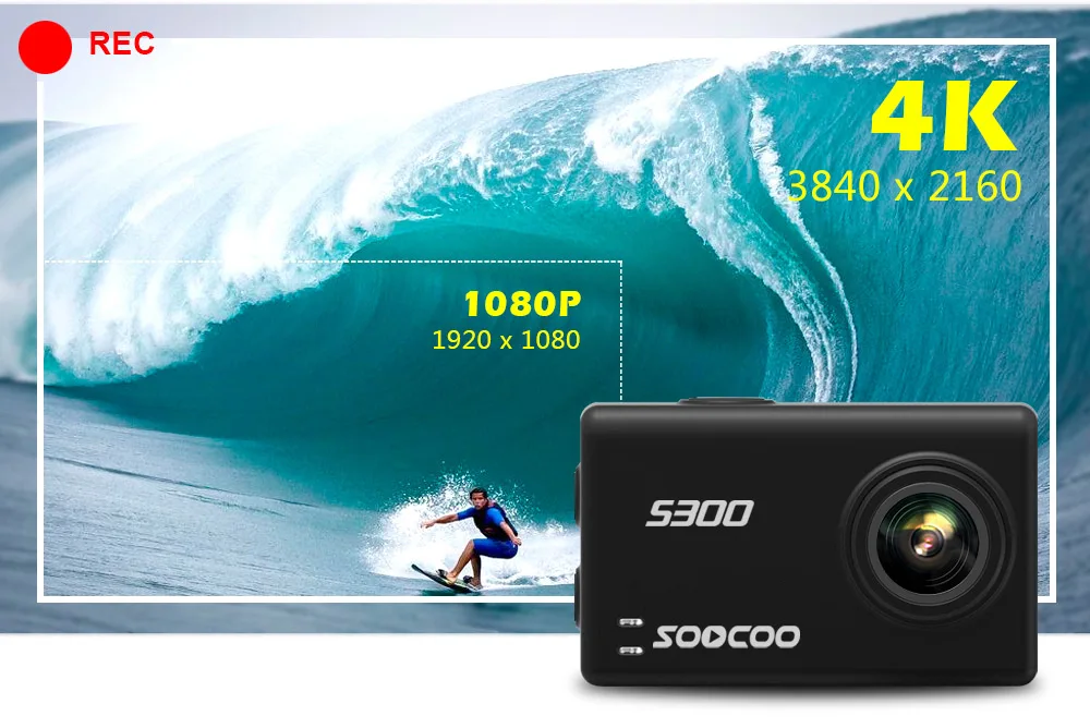 SOOCOO S300 4k экшн-камера Спорт под водой с дистанционным управлением внешний микрофон gps сенсорный экран Стабилизация изображения