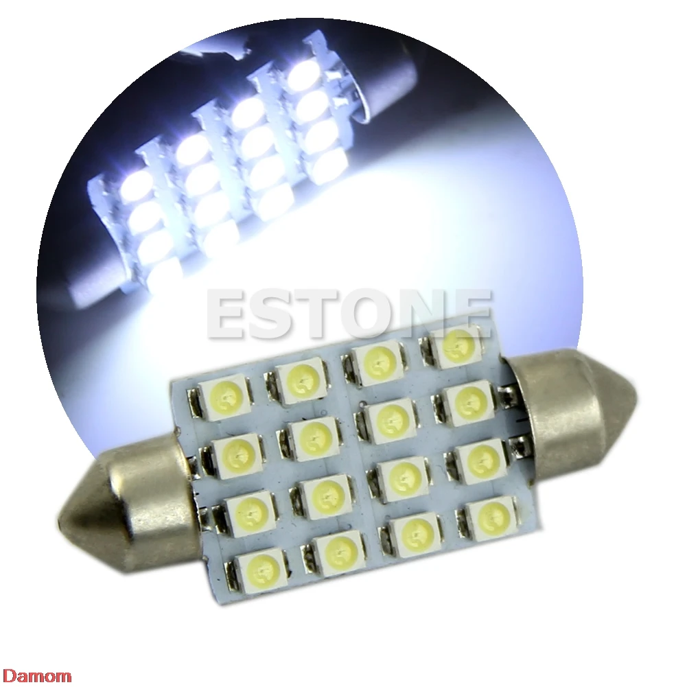 Новый 41 мм 16 светодиодный 3528 SMD Интерьер автомобиля Белый купол светильник