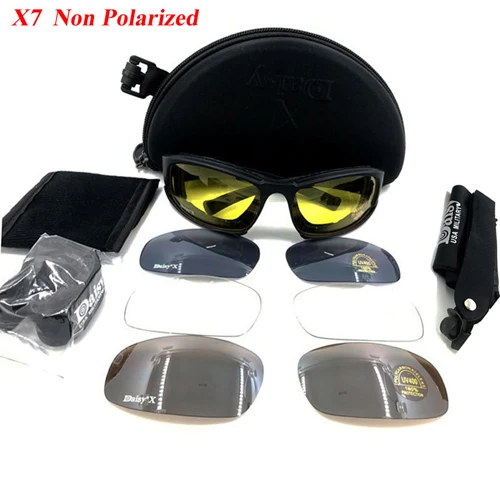 X7 Non Polarized Дейзи C6 X7 велосипедные Поляризованные спортивные солнцезащитный очки 4 линзы тактическое для охоты для стрельбы очки Для мужчин Военная камуфляжная очки для страйкбола - Цвет: X7 Non Polarized