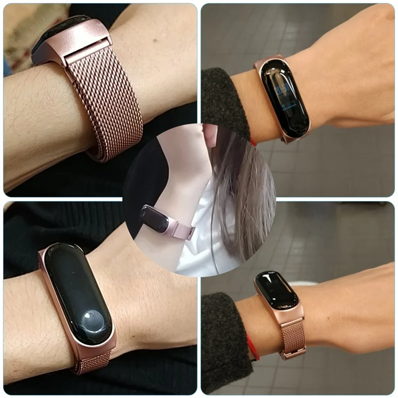 Металлический ремешок Milans для Xiaomi Mi band 3 умный Браслет Miband браслеты из