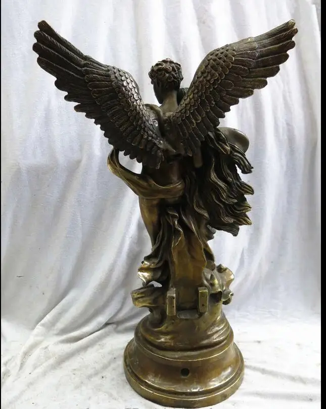 Китай латунь медь скульптура резные прекрасный Энджелл ангельским и belle