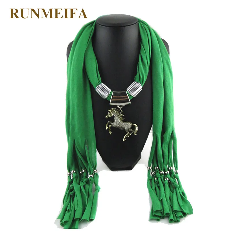 RUNMEIFA Новинка DIY модная подвеска с лошадью ожерелье шарф для женщин ювелирные