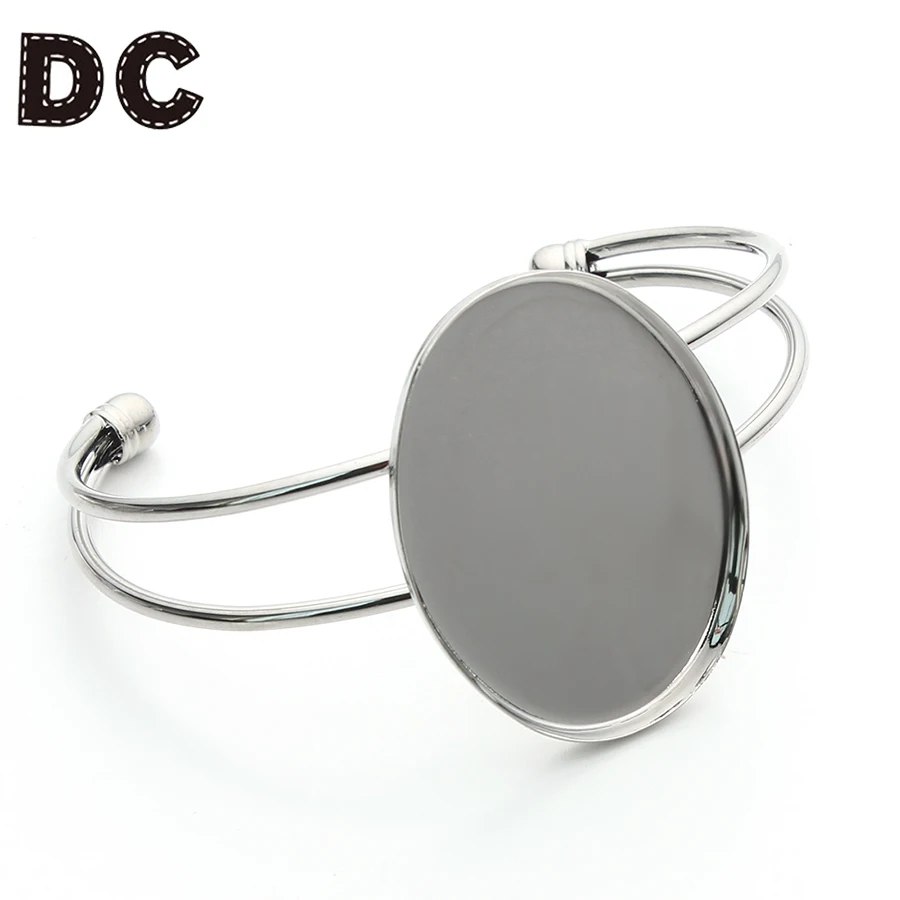 Регулируемый винтажный браслет с кабошоном 40x30 мм|bezel blank|cabochon basebangle blanks |