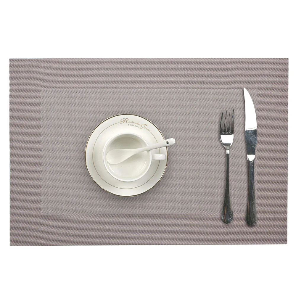 Gray Столовых с совместимыми Crossweave теплоизоляционная подставка Кухня аксессуары украшения моющиеся Коврики на стол комплект - Цвет: Gray