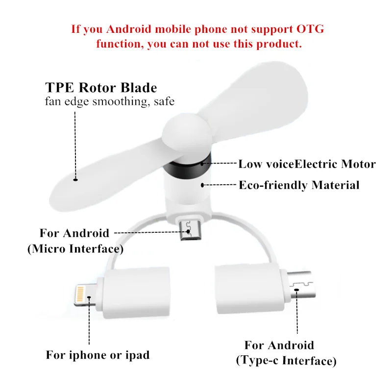 BinFul протестированный мини 3 в 1 портативный микро USB C вентилятор для iPhone 5 6 7 plus 8 X Для huawei Android OTG смартфонов USB гаджет