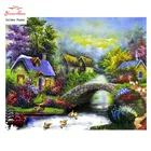 Golden Panno, рукоделие, вышивка, живописная посадка DIY, наборы, 14ct группа уток под мостом, наборы для вышивки, 0111