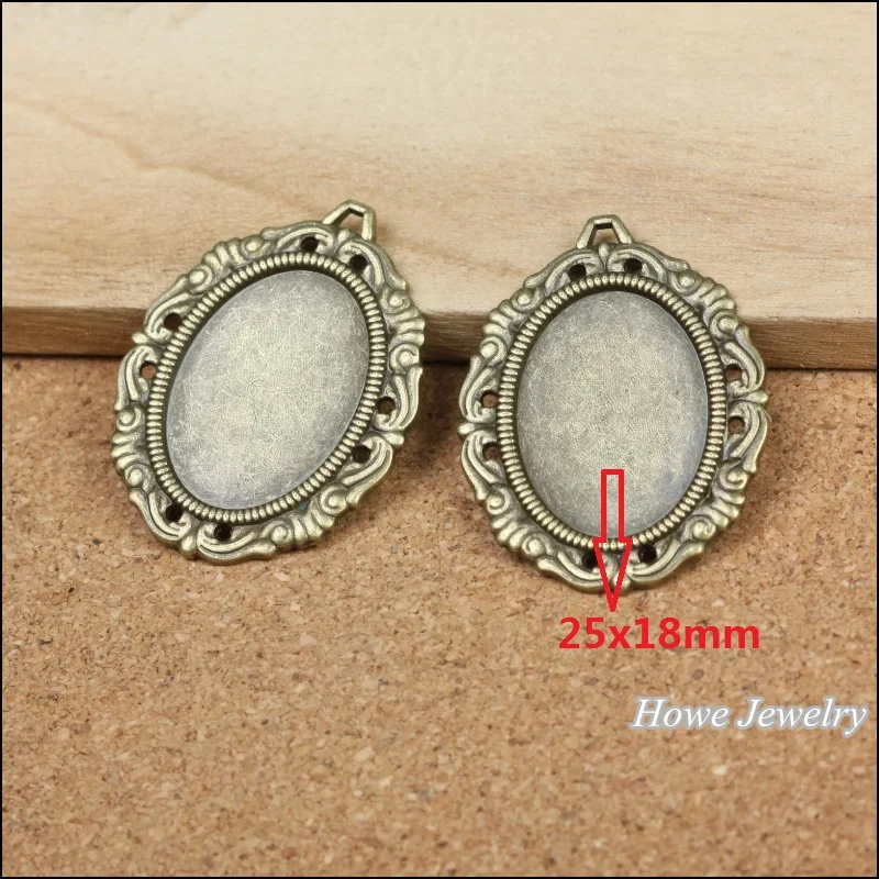 30 шт. винтажная овальная Камея/Рамка для кабошона искусственная бронза подходит