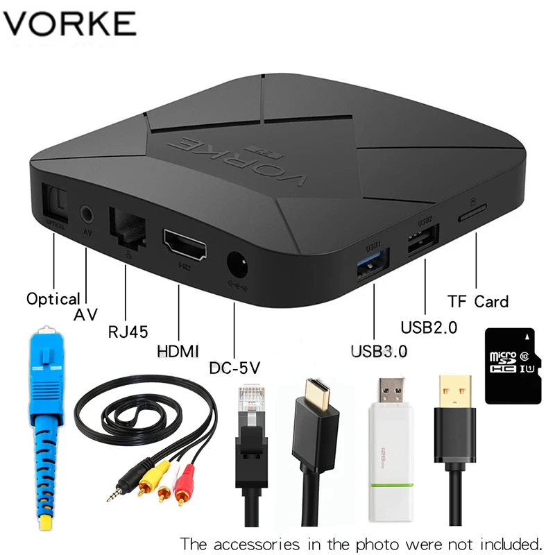 ТВ приставка Vorke Z7 Android 9 0 4 ГБ/64 Гб Allwinner H6 Smart TV Box Quad Core USB 3 6K HDR Google Player Youtube лучше чем