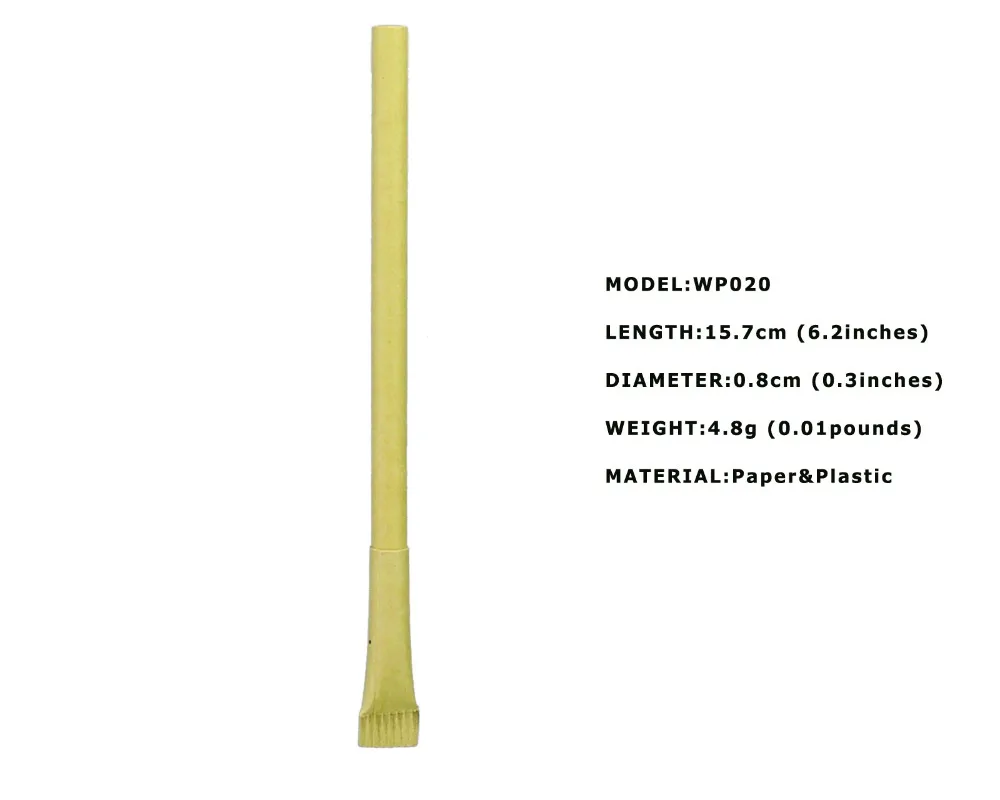 Ceny Lot 1000 Szt. Szczupła Eko Papierowa Kulka, Przyjazna Dla środowiska, Uczciwa Reklama Długopis, Dostosowana Promocja Firmy Tekst I Logo Prezent