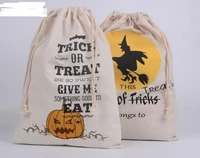 cotton canvas halloween sack favor gifts bags children candy gifts bag party pumpkin spider treat or trick drawstring bags cos