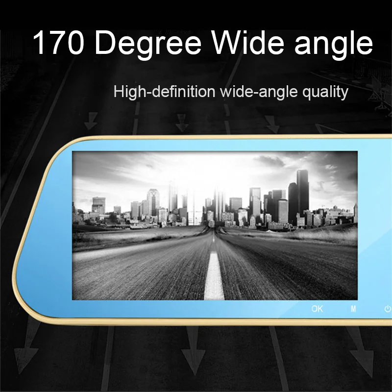Автомобильный dvr dash cam era двойной объектив заднего вида Зеркало Авто dashcam рекордер