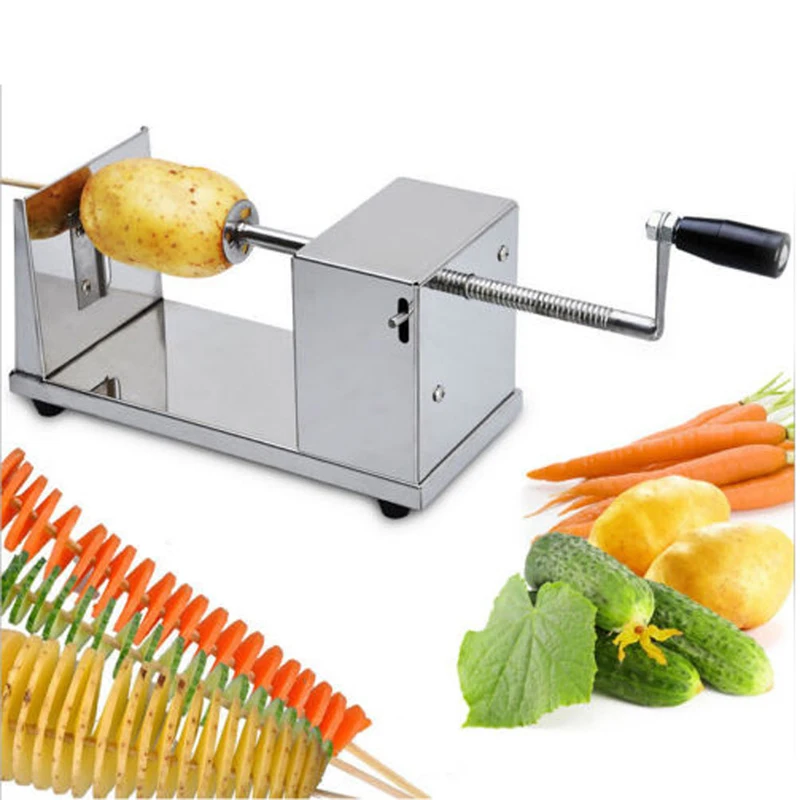 

Manual mini stainless steel Potato Spiral Cutter potato chips slicer ZF