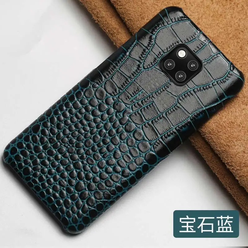 blue Роскошный чехол для телефона из натуральной кожи для huawei mate 20 10 pro mate 9 pro Honor 9, деловой персональный защитный чехол - Цвет: blue