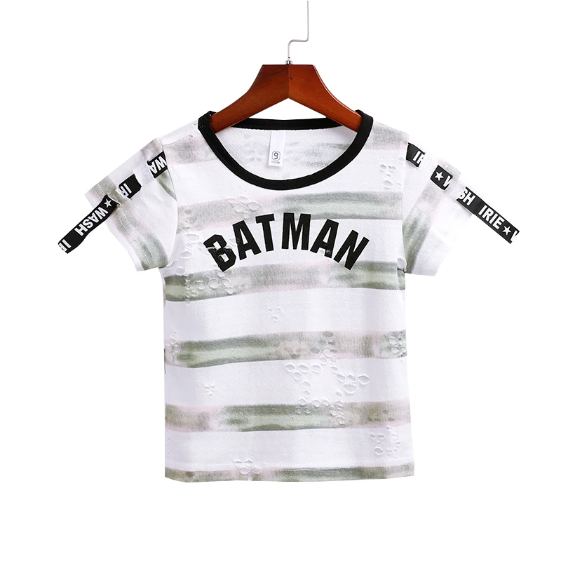 Cotton Boys T Shirt Summer 2019 Letter Printed Short Sleeve O-Neck Cute T-Shirt For Kids Tee Tops | Детская одежда и обувь