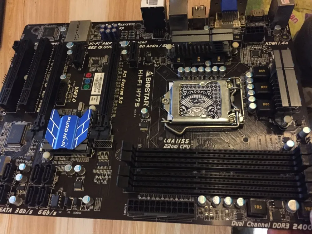 Материнская плата H77 1155 б/у оригинальная BIOSTAR Hi Fi H77S USB3.0 SATA3 (вместо P8H77 V M LE PRO и