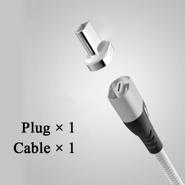 Rovtop, магнитный Micro USB кабель для iPhone, samsung, Тип C, зарядка, Магнитный зарядный адаптер, usb type C, кабели для мобильных телефонов - Цвет: Silver Cable a Plug