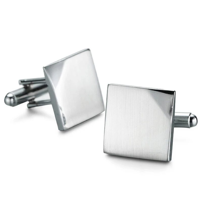 

DY new sales of French fashion business men Silvery Cufflinks quality square Cufflinks wholesale and retail