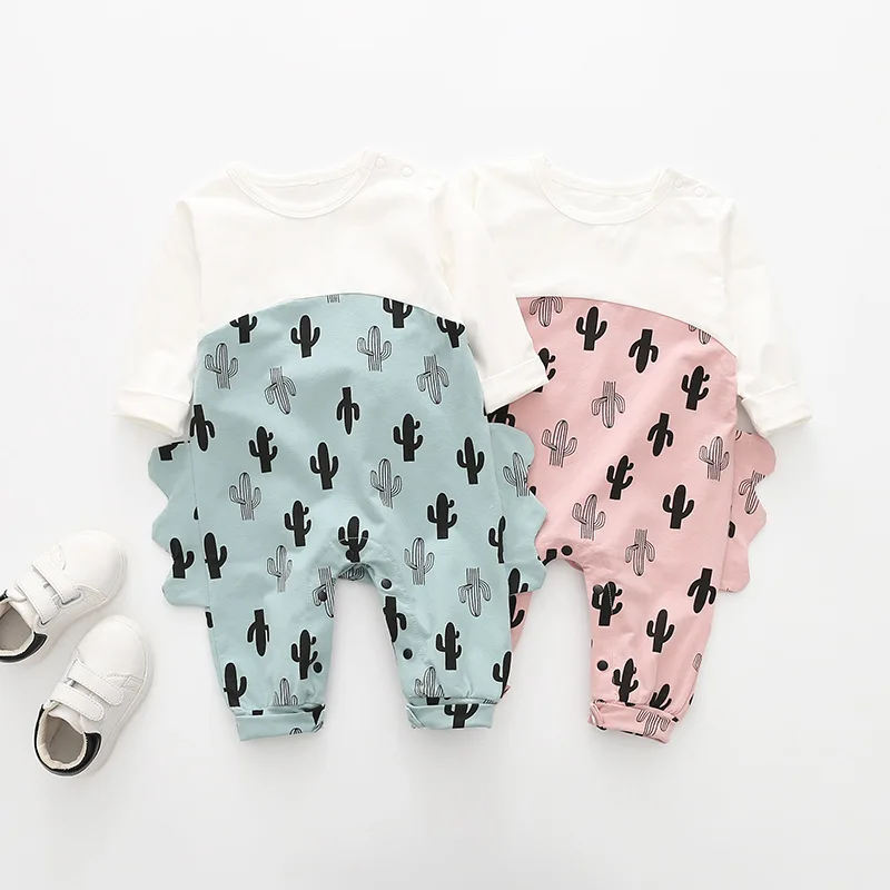 

Newborn baby cotton rompers lovely Cactus plant infant kids outfits 2 colors dropshipping baby bodykits one piece jumpsuit