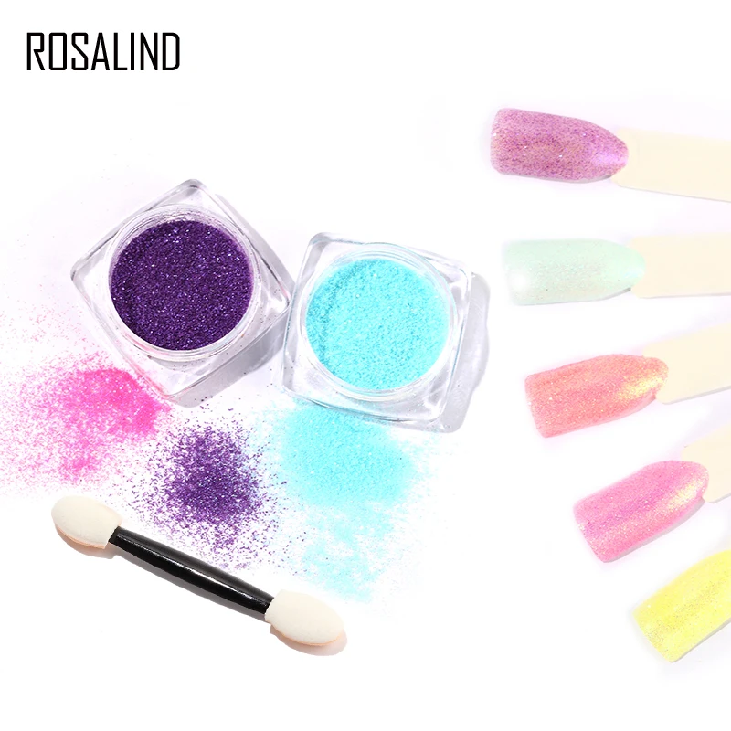 ROSALIND 1 шт конфетный Блестящий Порошок для дизайна ногтей долговечные DIY украшения