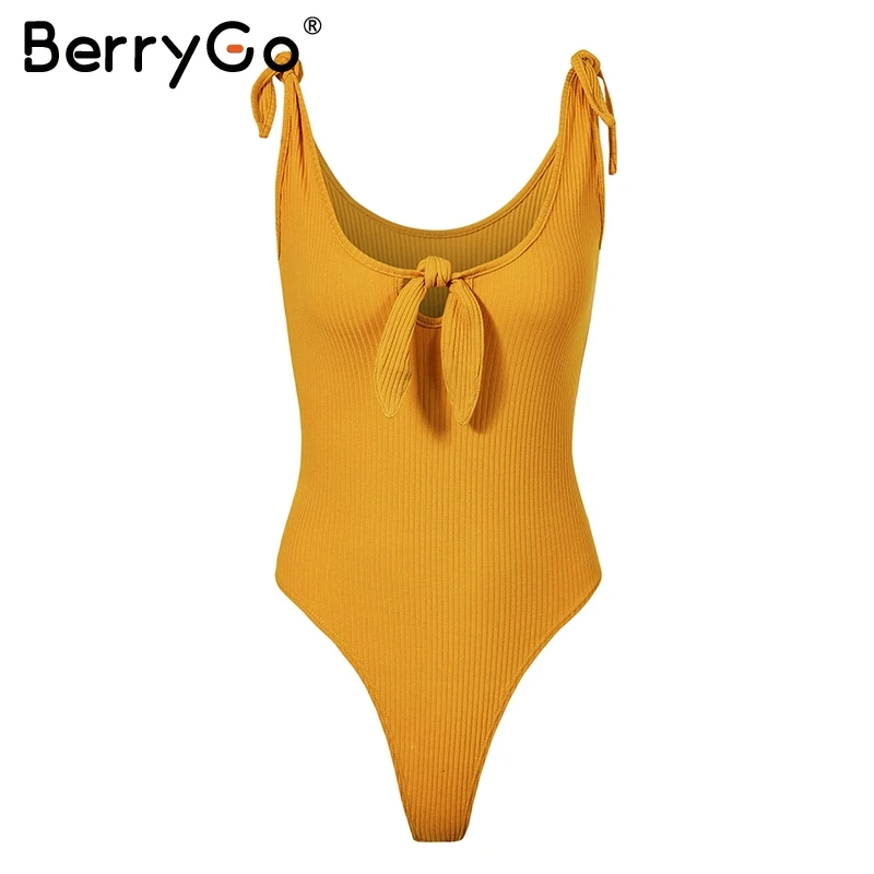 BerryGo, белый бант, облегающий, вязанный боди, женский, черный, сексуальный, цельный, женский, Повседневный, красный, осень, зима, комбинезон