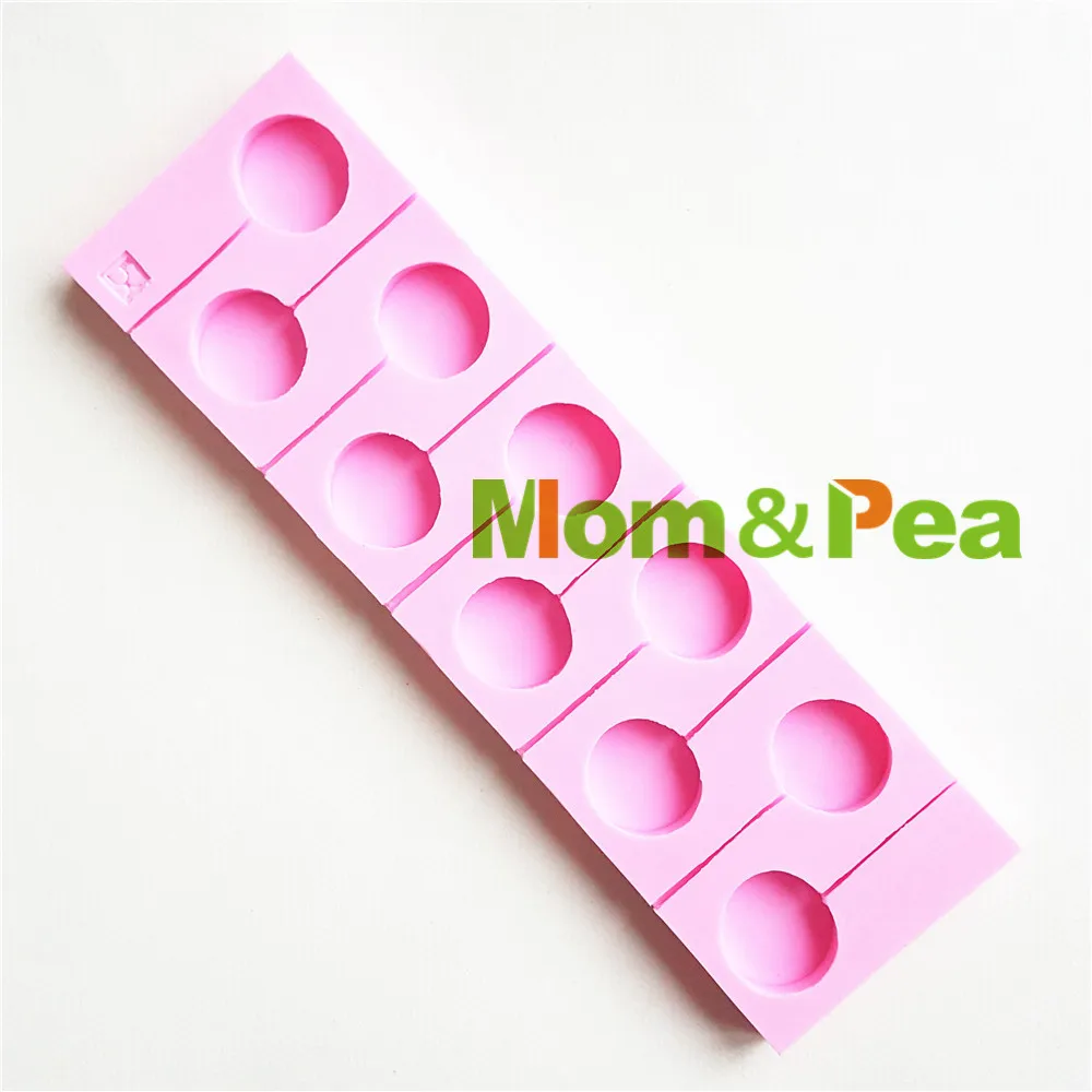 

Mom&Pea MPA1653 2.9cm 10 Lollipop Shaped Silicone Mold Cake Decoration Fondant Cake 3D Mold Food Grade