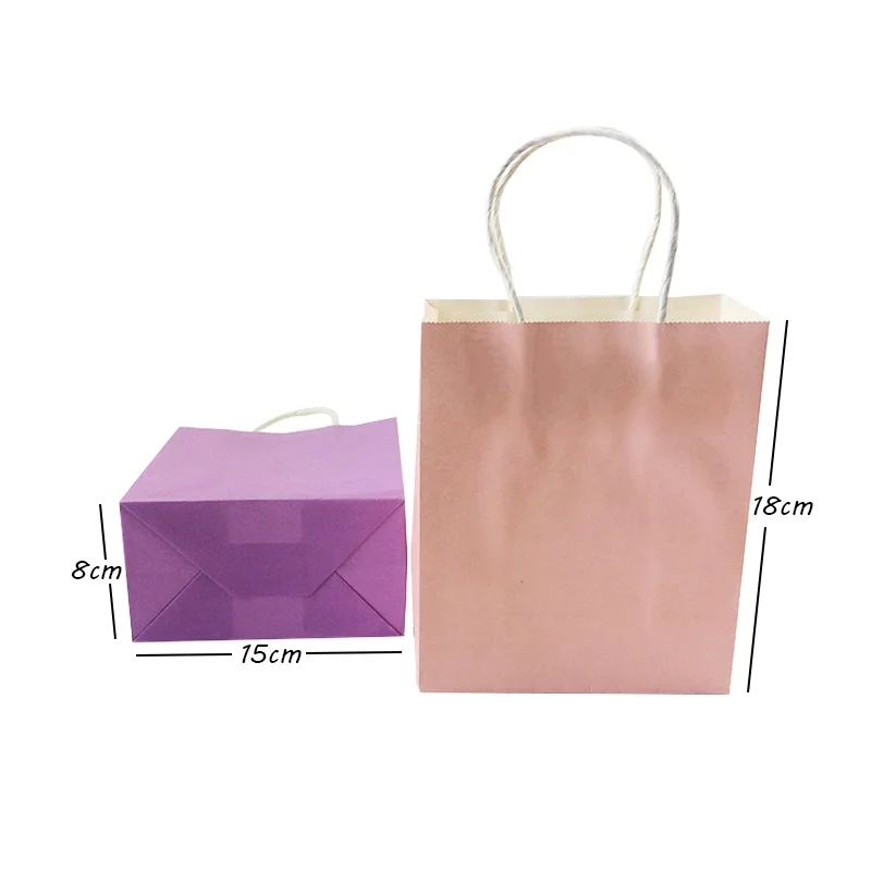 40PCS/lot 18x15x8cm Small Colorful Kraft paper bag with handles for Shops Jewelry Wedding Birthday Party Christmas Wholesale|bags wholesale|bags