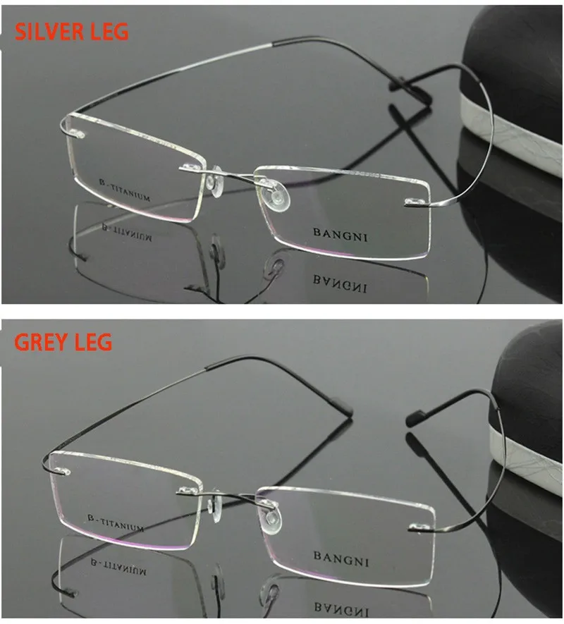 Очки без оправы титановые oculos de sol стеклянные оптические мужские и женские 1618 легкие по назначению очки металлические Унисекс Близорукость отделка