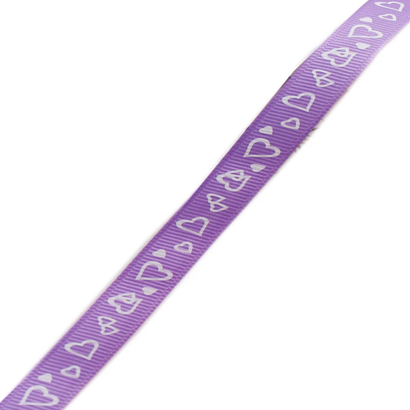Light Purple 3/" 9 мм Печатная корсажная лента Экологически чистая горошек сердце Геометрическая DIY Подарочная коробка ремесла декоративная обертка - Цвет: Light Purple