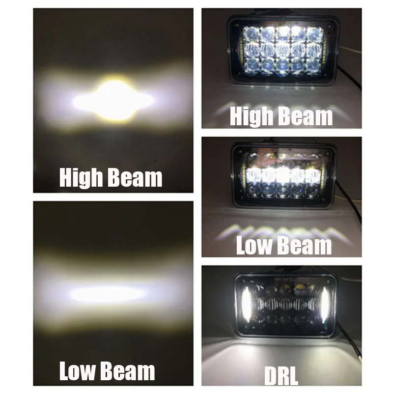4X4X6 &quotсветодиодный фары лампы квадратных фар W/ DRL глаза заменить HID для Kenworth H4651