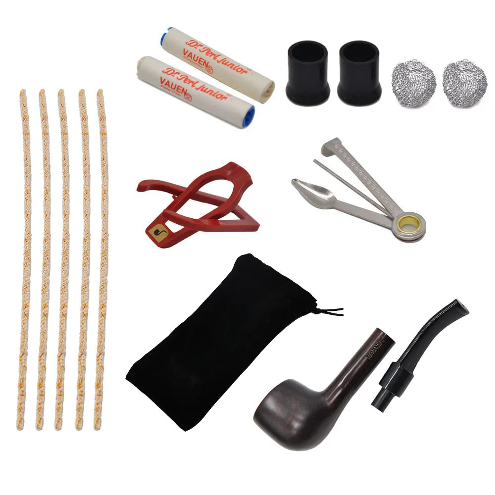 

HORNET Deep Handmade Tobacco Smoking Pipe Horn Wooden Smoking Pipe + Gift Bag+Metal Screen + Filter +Smoking Pipe Stand+ Tools