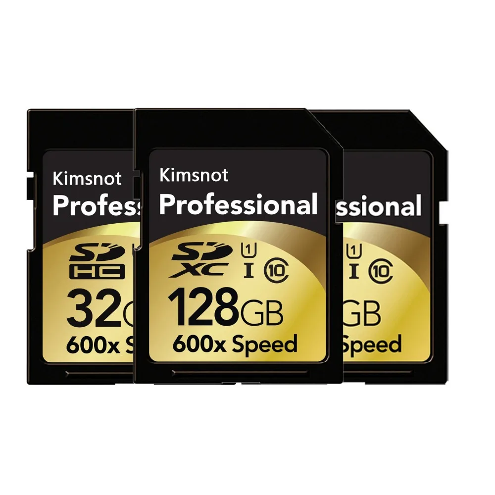 Kimsnot Professional 600x SD-карта 16 ГБ 32 SDHC SDXC карта памяти 64 Гб 128 256 класс 10 высокая скорость 90
