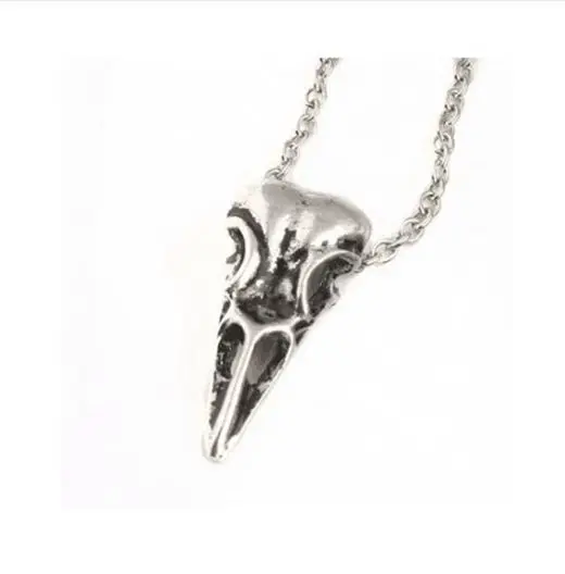 10 шт античное серебро голова птицы Хэллоуин ожерелье подвески|halloween charms|silver necklace