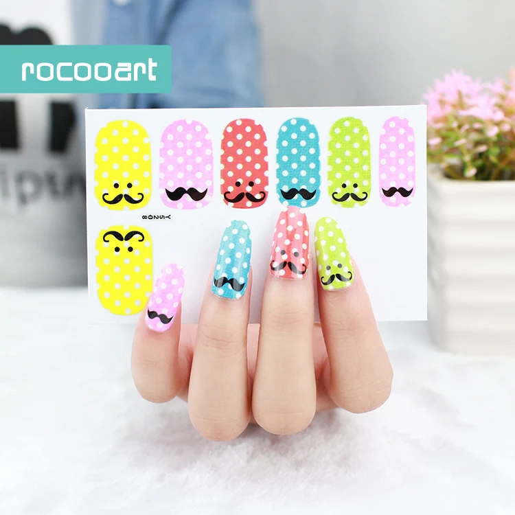 Rocooart Y5208 детские наклейки для ногтей Борода украшения Маникюрные в горошек